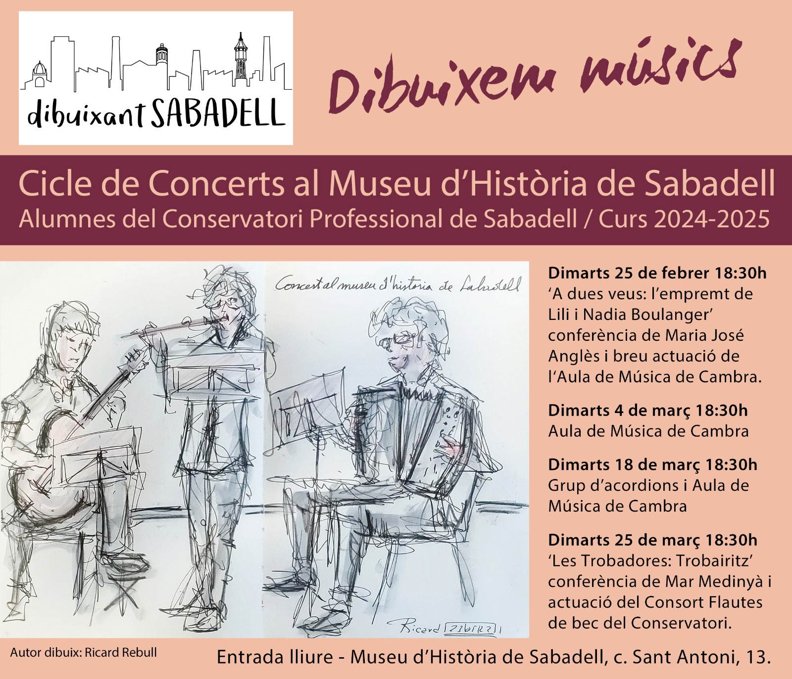 Dibuixant Sabadell - Cecle de concerts al Museu d'historia de Sabadell