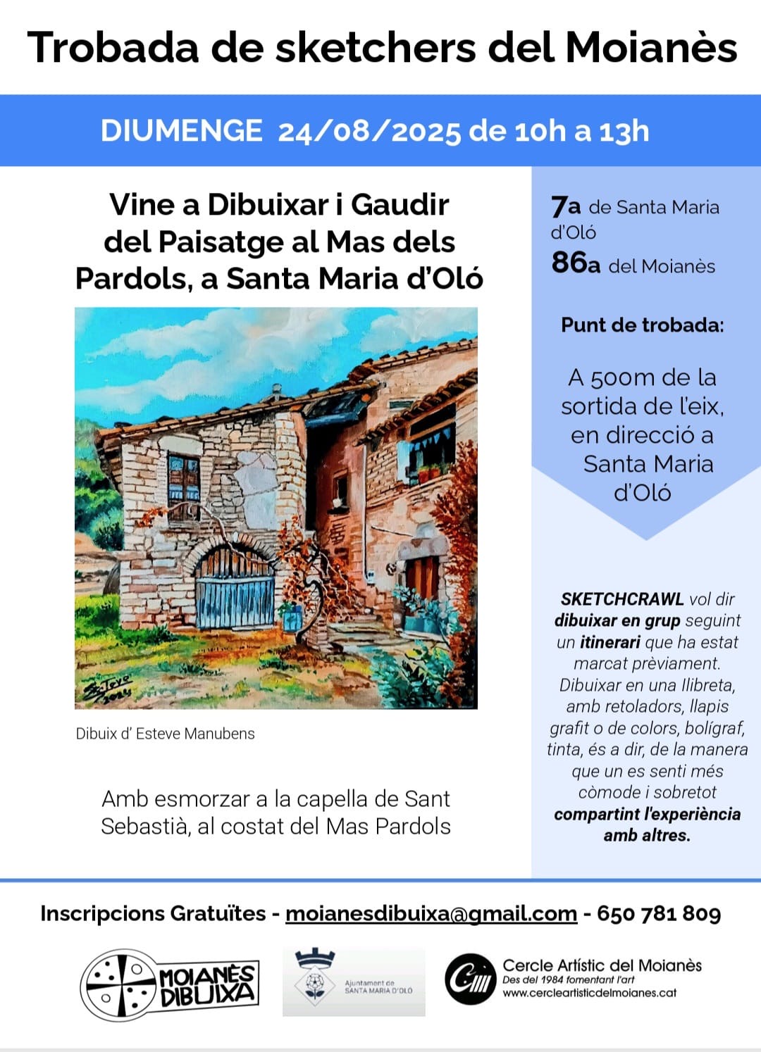 Moianès Dibuixa. Mas Pardols. Santa Maria d’Oló