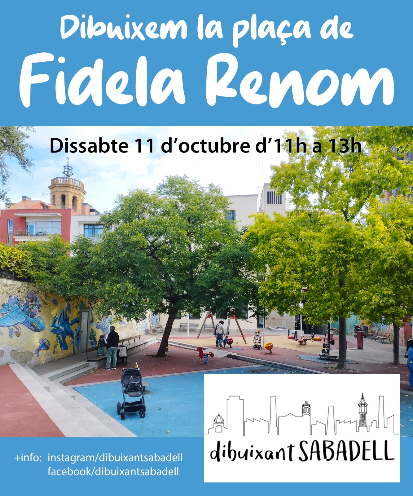 Dibuixant Sabadell. Plaça Fidela Renom