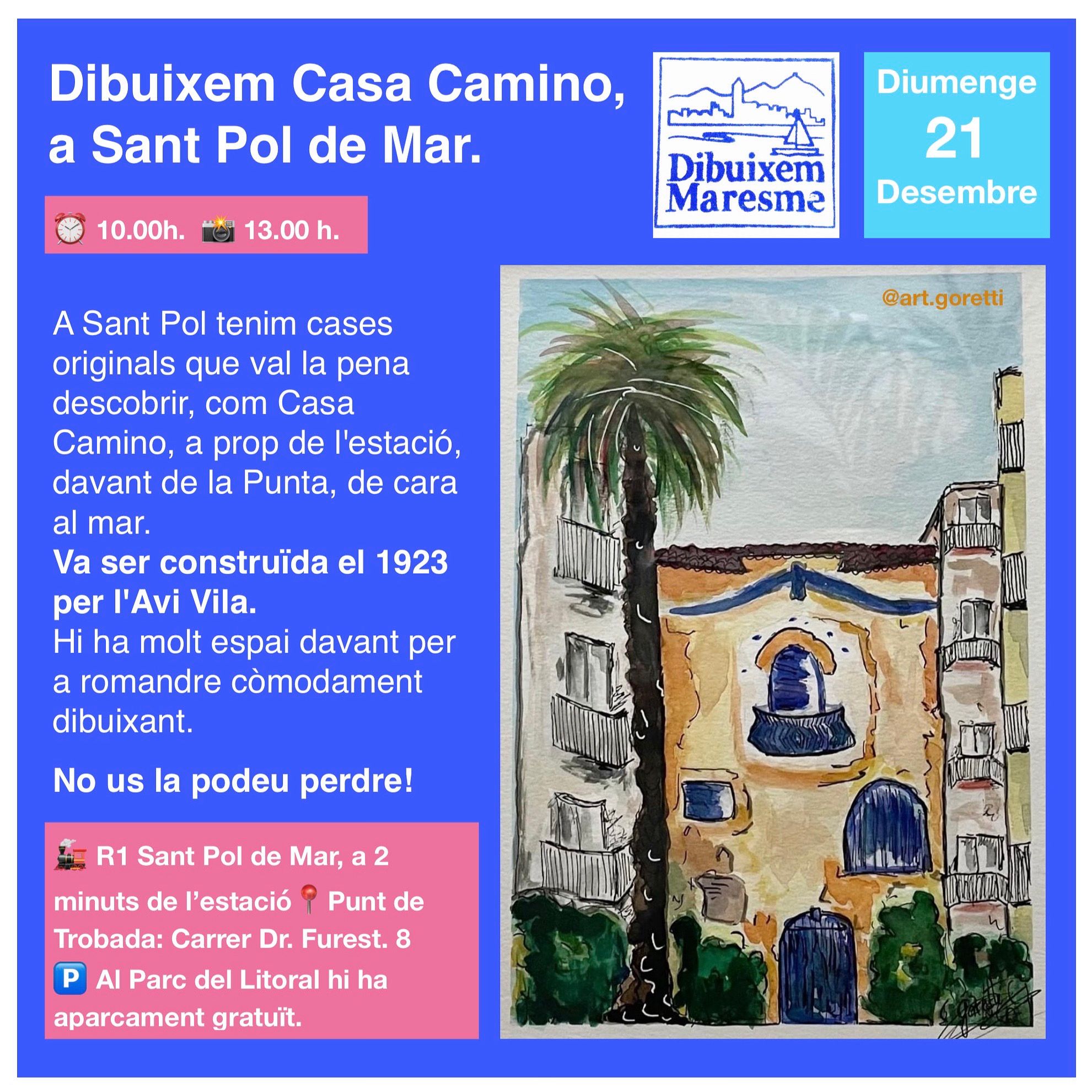 Dibuixem Maresme. Casa Camino. Sant Pol de Mar