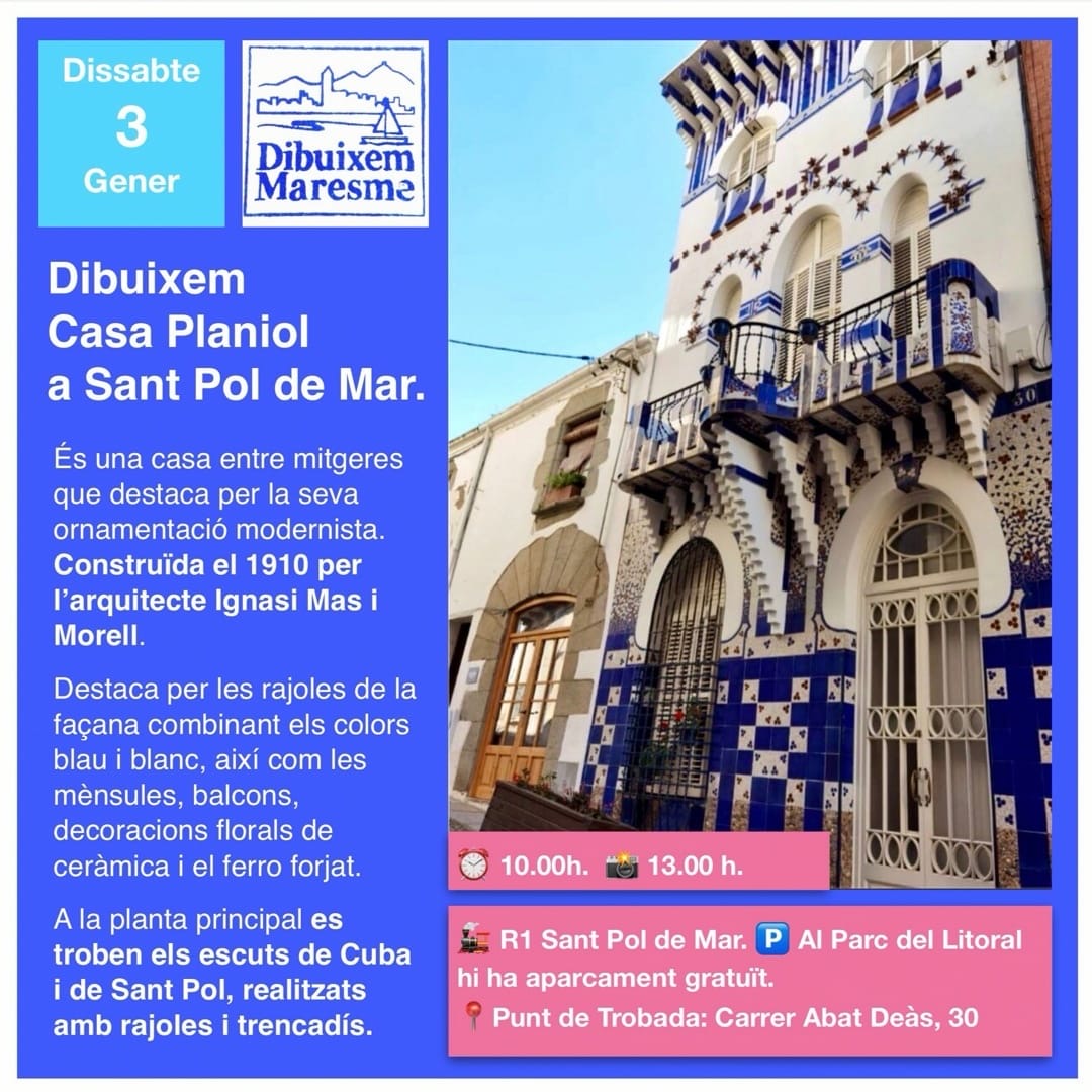 Dibuixem Maresme. Casa Planiol. Sant Pol de Mar