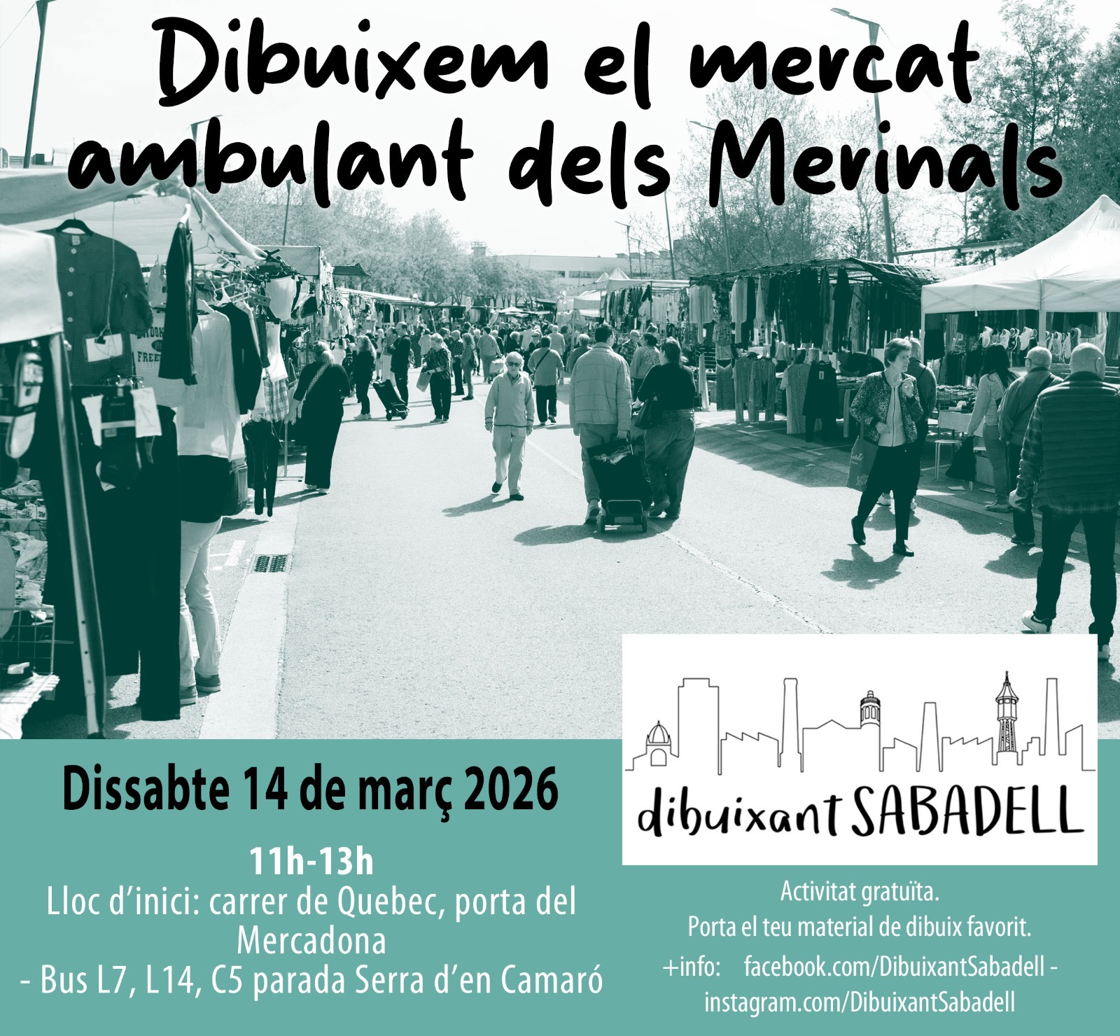 Dibuixant Sabadell. Mercat ambulant dels Merinals