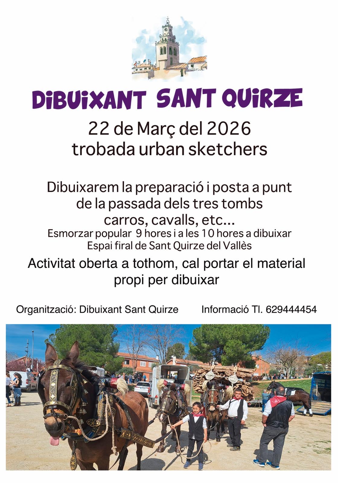 Dibuixant Sant Quirze. La Passada dels Tres Tombs