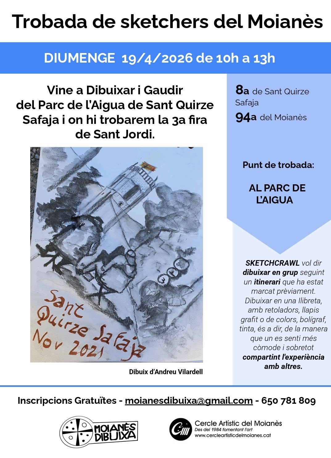 Moianès Dibuixa. Fira de Sant Jordi. Parc de l’Aigua. Sant Quirze Safaja