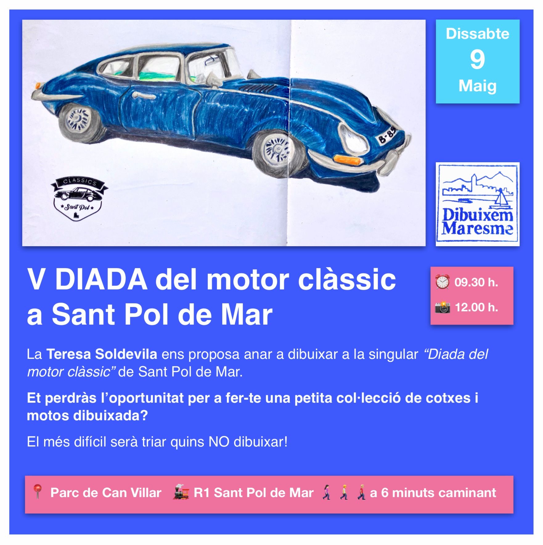 Dibuixem Maresme. V Diada del motor clàssic. Sant Pol de Mar