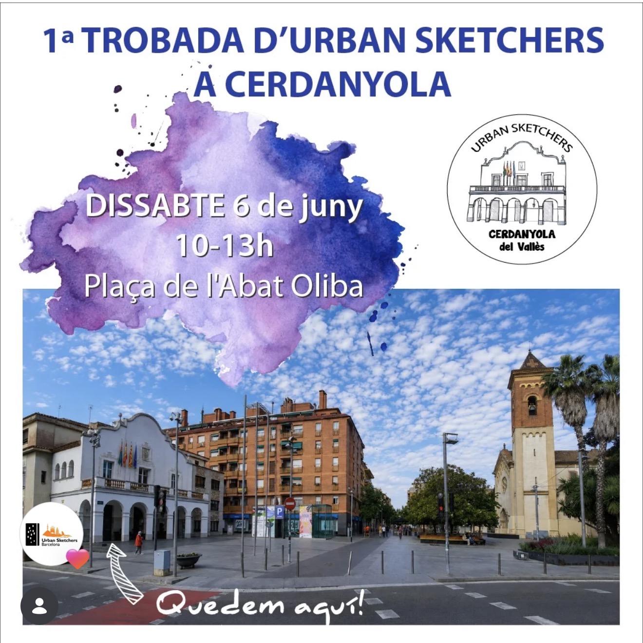 Dibuixant Cerdanyola. 1a Trobada. Plaça de l’Abad Oliva. Cerdanyola