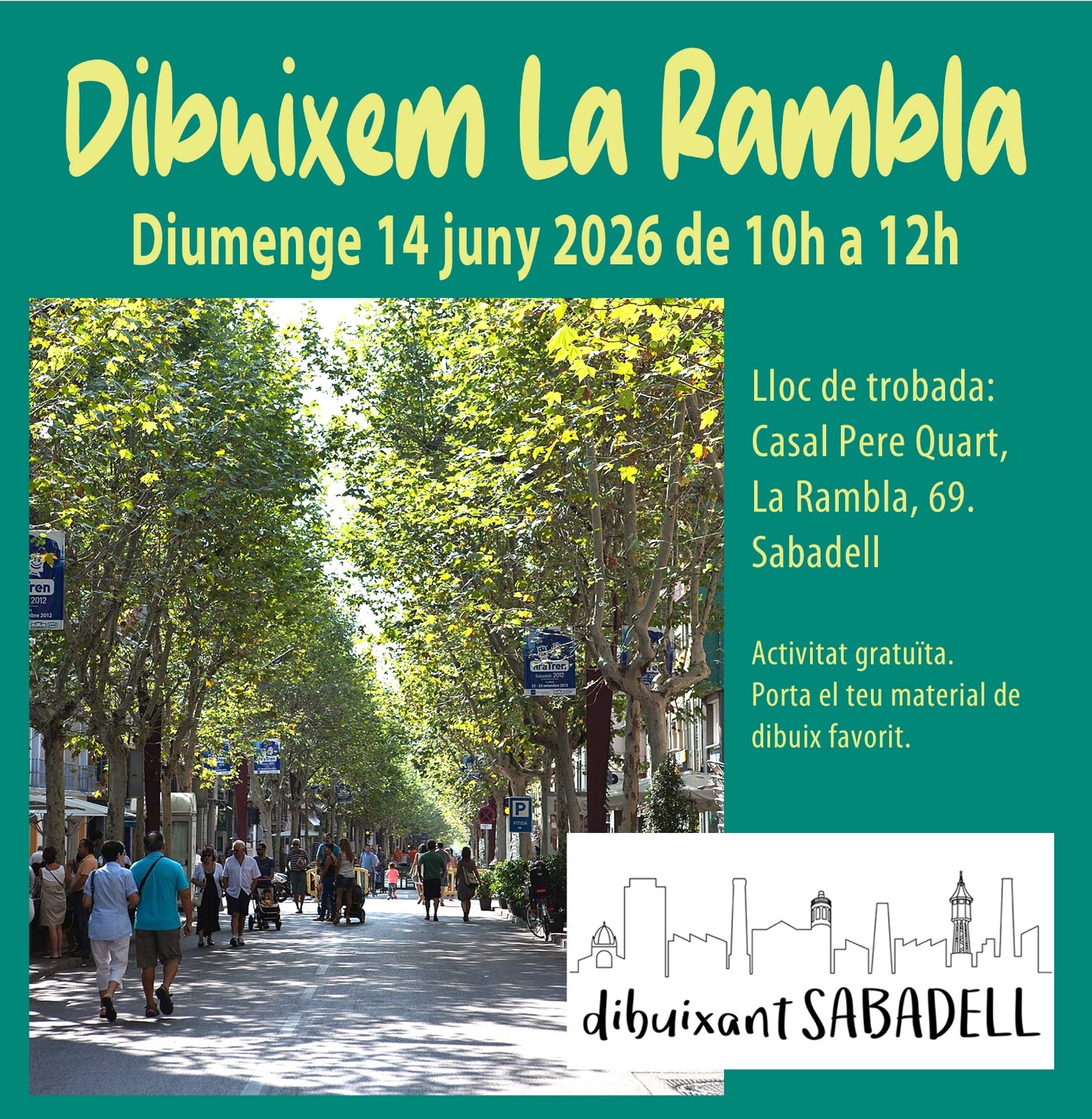 Dibuixant Sabadell. La Rambla. Sabadell