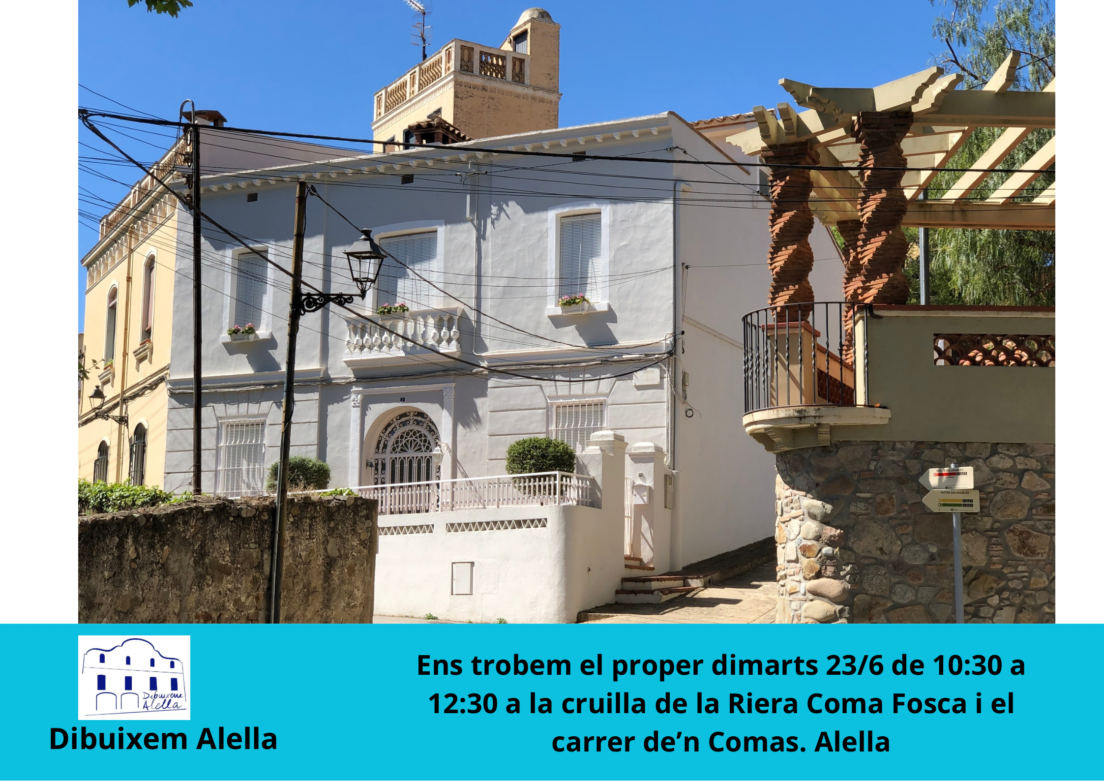 Dibuixem Alella. Riera Coma Fosca i Carrer Comas. Alella