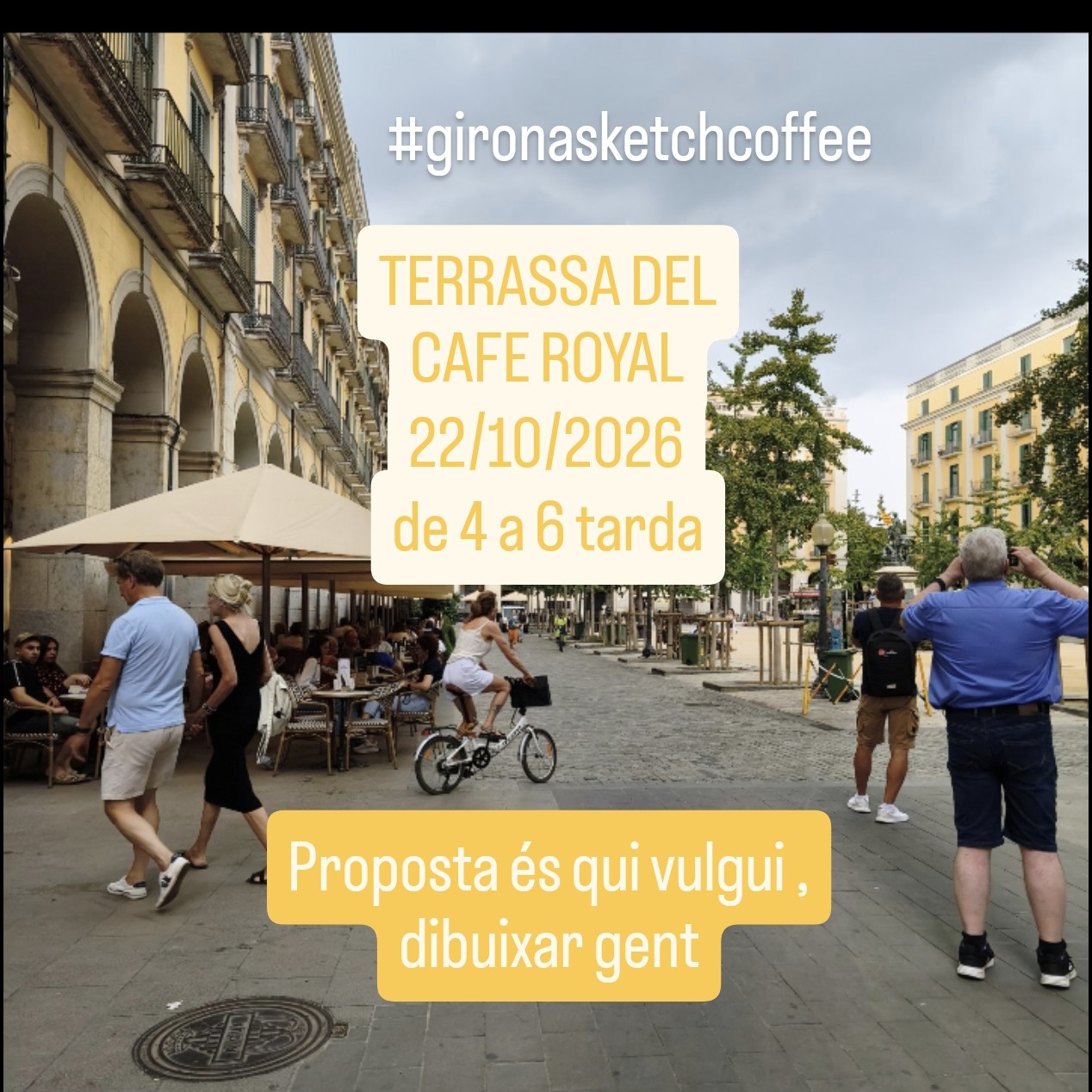 Girona SketchCoffee. Terrassa del Cafè Royal
