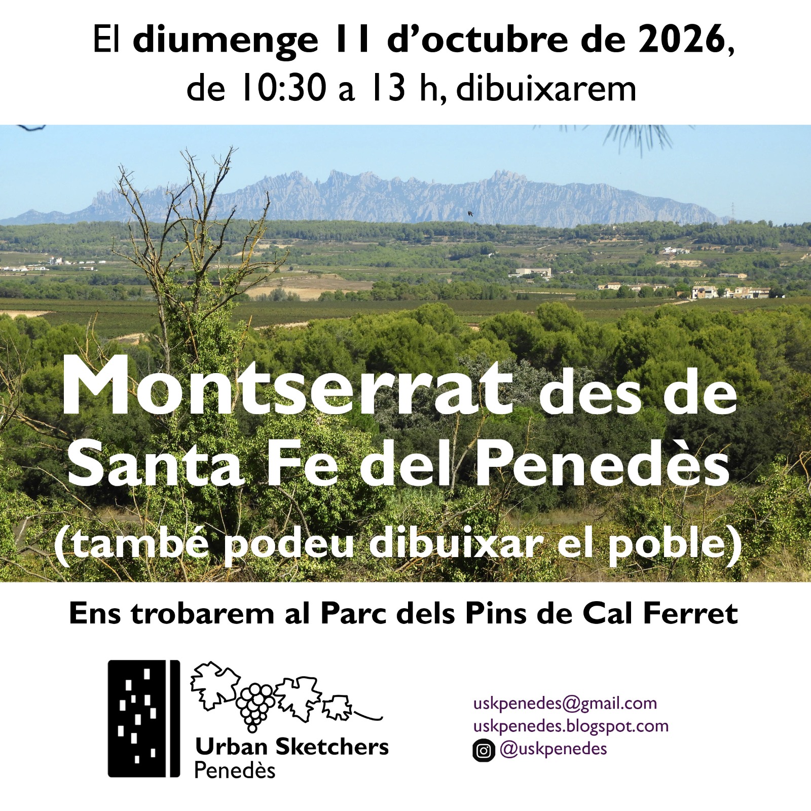 USk Penedès. Montserrat vist desde Santa Fe del Penedès
