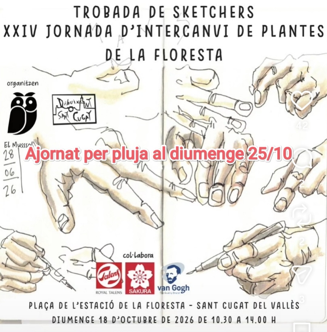 Dibuixant Sant Cugat. Jornada d’intercanvi de plantes. La Floresta